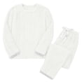 thumbnail image 3 of Frostluinai Womens Fuzzy Fleece Pajama Sets Long Sleeve Plush Pullover Warm Lounge Pants Soft Comfy Sleepwear Loungewear Two Piece, 3 of 10
