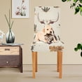 thumbnail image 4 of Yayeee 4 Pack Dining Chair Covers Stretch Parson Chairs Slipcovers Seat Protector, Beige Cowboy Pattern, 4 of 6