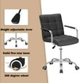 thumbnail image 4 of Furmax Mid-Back Office Chair Ribbed PU Leather Executive Chair, Black, 4 of 7