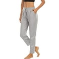 thumbnail image 4 of Hanerdun Women Fitness Pants with Split Hem Female Sports Bottom Light Gray S, 4 of 6