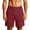 Mens Shorts Wine, variant on Cotton Linen Mens Shorts Breathable Button Elastic Waist Business Casual Golf Short Pants Dad Gifts