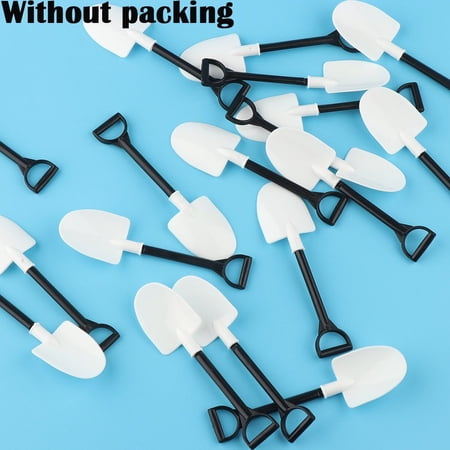 100 Pcs/lot Cute Plastic Potted Disposable Shovel Shape Dessert Stick Cake Scoop Ice Cream Spoon WITHOUT PACKING