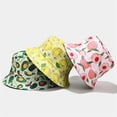 thumbnail image 5 of Bucket Hat for Women Men Cartoon Fruit Printed Basin Hat Outdoor Casual Sun Hat Visor Unisex Sunshade Hat, 5 of 5