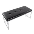 thumbnail image 3 of LumiSource Silver Metal, Black PU Constellation Bench, 3 of 6