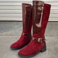 thumbnail image 4 of Yeahitch Women Boots Mid Calf Zippers Women's Boots Round Toe Chunky Heel Warm Comfortable Tall Boots, 4 of 8