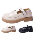 thumbnail image 4 of Otqutp Birthday Baby Girls Footwear Fashion Spring and Summer Children Casual Shoes Girls Leather Shoes Dress Shoes Thick Soles Simple Design Solid Color Buckle Comfortable, 4 of 7