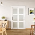 thumbnail image 2 of 48" x 80" Closet Sliding Door Tempered Frosted 3 Lite White with Hardware & King Size Handles, 2 of 8