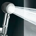 thumbnail image 1 of Cabezal de ducha de mano de alta presión | Ducha con filtro de ahorro de agua y función de masaje | Plástico ABS | Negro | 8.46x2.76 pulgadas | Ideal para hogares de baja presión de agua - 110g, 1 of 5