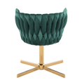 thumbnail image 4 of LumiSource Gold Metal, Green Velvet Braided Renee Swivel Accent Chair, 4 of 4