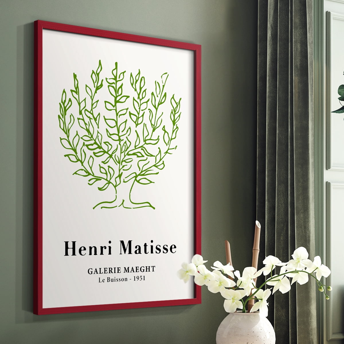 Matisse CXV Framed Print in Red Solid Wood 11 x 14 Framed Print