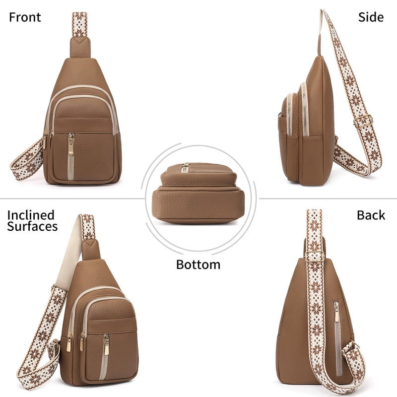FALAN MULE Crossbody Bags for Women Trendy Leather Sling Chest Bag Fanny Packs for Women