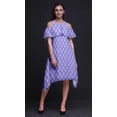 thumbnail image 2 of Bimba Robe Tunique à Épaules Dénudées pour Femmes, à Imprimé en Blocs, Col Rond, Coupe Droite, Fête - Moyen, 2 of 6