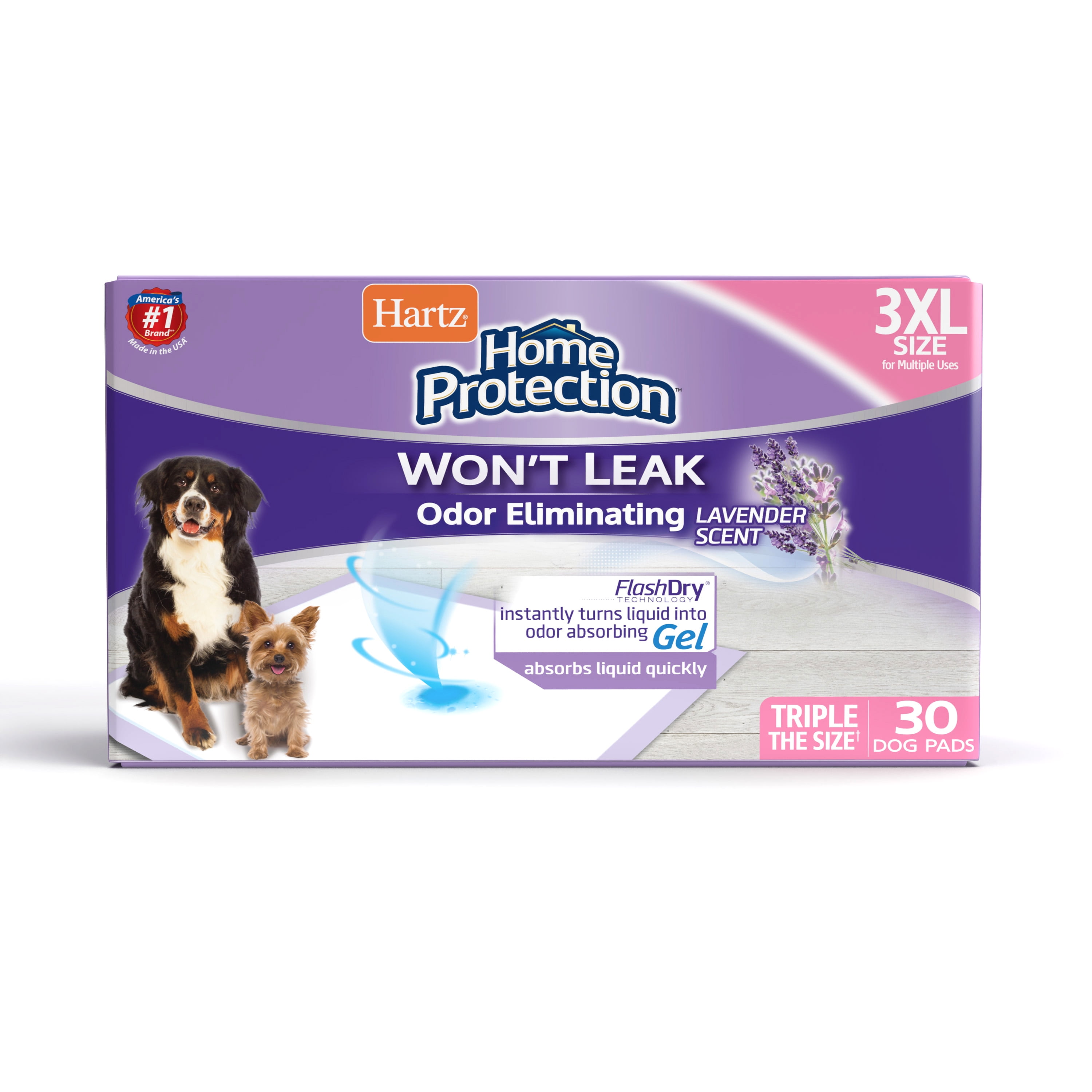Hartz Home Protection Lavender Scent OdorEliminating Dog Pads, 3XL, 36
