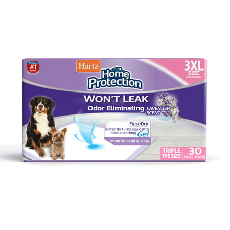Hartz Home Protection Lavender Scent Odor-Eliminating Dog Pads, XXXL, 36in x 36in, 30 Ct