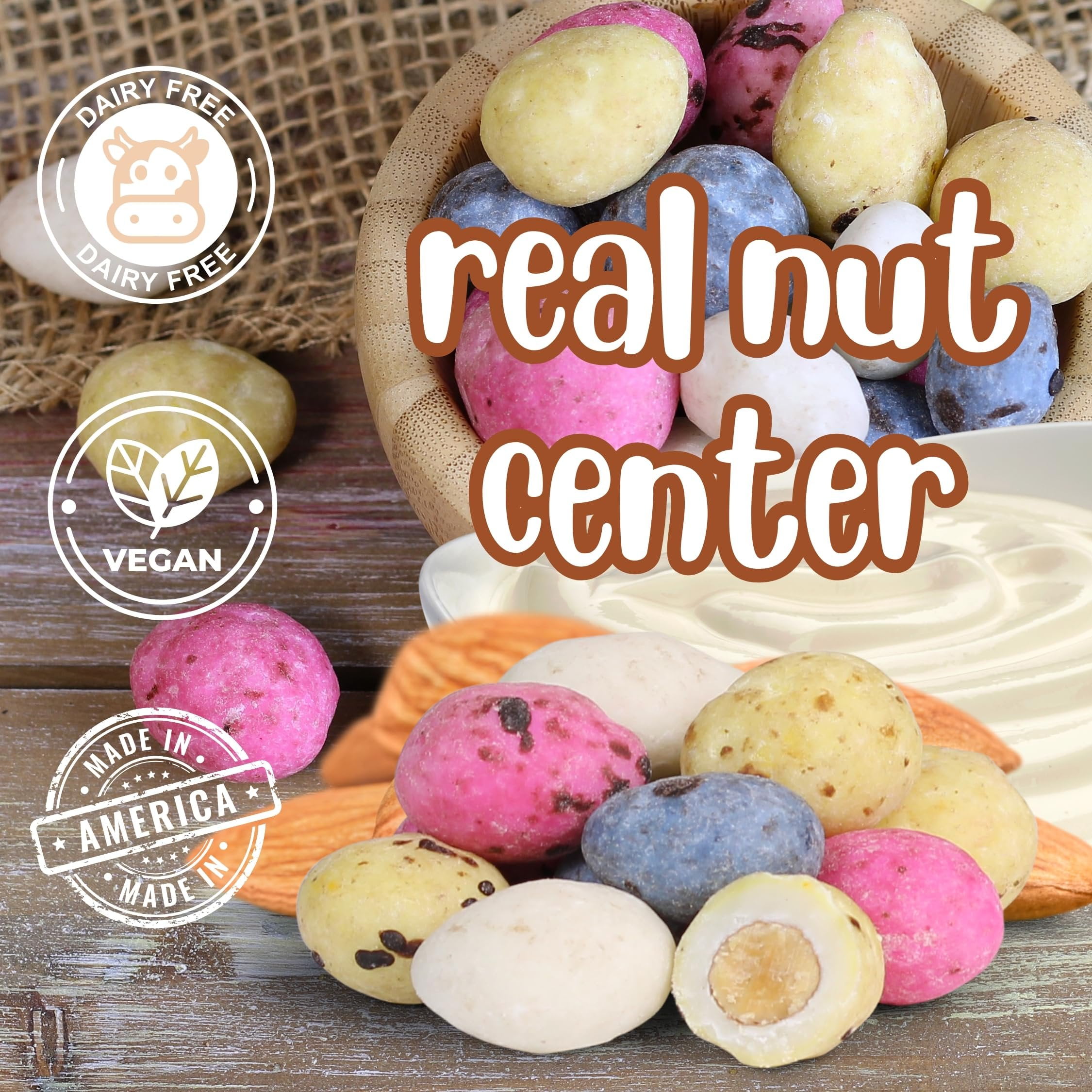 Dinosaur Eggs Chocolatey Covered Almonds by It's Delish, 2 Lbs Bulk Bag  Easter Pastel Speckled Chocolate Almond Candy Snack  Mini Robin Eggs  Healthy Snacks, Keto, Vegan, Dairy Free, Kosher