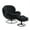 Black, variant on Swivel Accent Chair with Ottoman, Modern Velvet Lounge Chair with Footrest, Button Tufted Leisure Single Sofa Chair with 360 Degree Metal Base for Reading/Living Room/Bedroom, Fruit Green