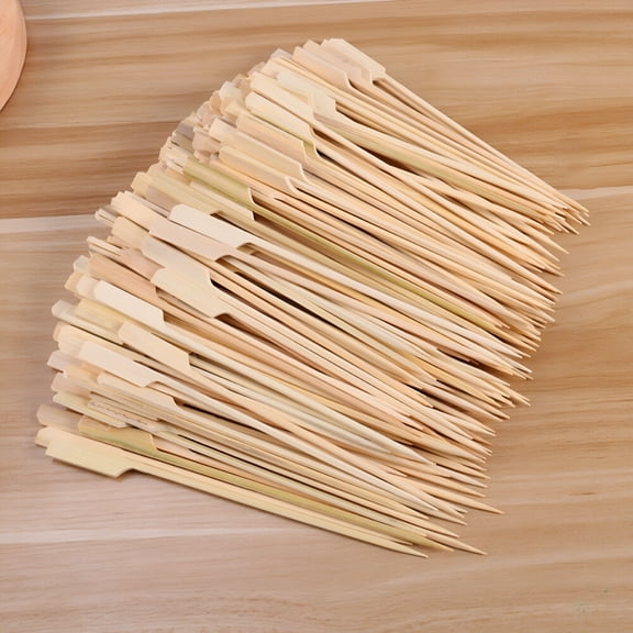 ACDANC Bamboo Skewers Barbecue Wooden Sticks for BBQ Fruit Tools 100 Pcs/15cm (6"es) Bamboo Paddle