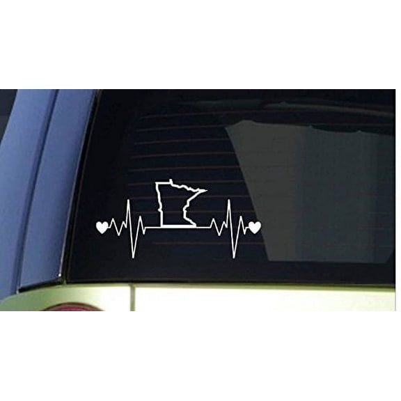 MINNESOTA Lifeline *J157* 8 inch wide sticker heartbeat decal