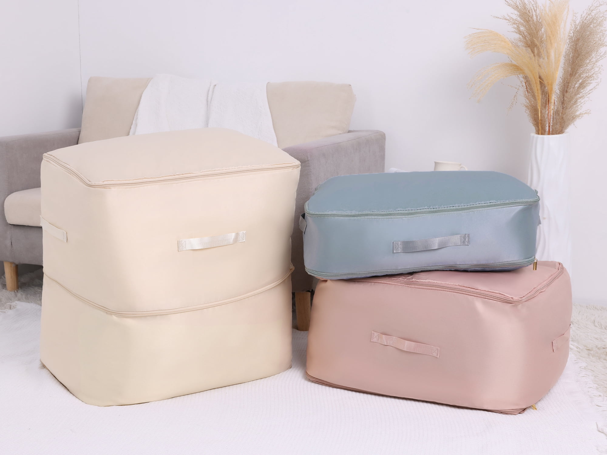 Unique Bargains 1 Pack Clothes Storage Bags Moving Bags Pink 21*16.5*12in