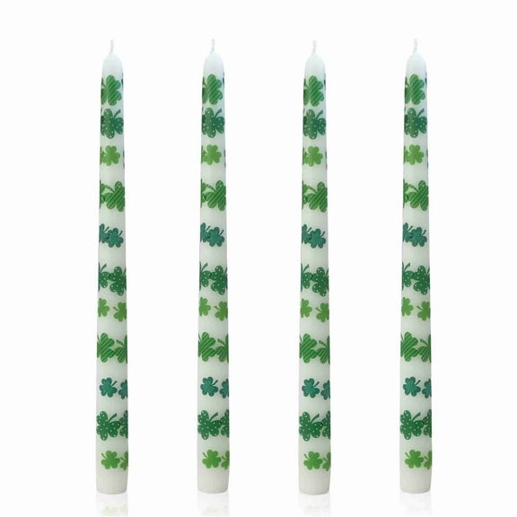 XINAOBAOLUO Print Taper Candles Dripless Candlessticks - 4 Pack Handmade Floral Candle Long Candle Sticks - 10 inches Tapered Candles for Home Party Wedding Restaurant Holiday Decor