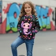 thumbnail image 3 of Xixirimido Axolotl Colorful Daisy Pattern Girls Half Zip Sweatshirt Long Sleeve Pullover Crop Tops Kids Lightweight Hoodie Fashion Winter Clothes, Size 11-12, 3 of 7