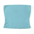 thumbnail image 4 of FRSASU Womens Strapless Tube Tops Basic Backless Sleeveless Solid Color Going Out Fashion Cute Summer Clothes Sky Blue M(M), 4 of 9