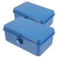 thumbnail image 1 of Caja de herramientas de metal resistente de 2 piezas, portátil, de hierro, con asas de cierre para organizar el coche y el garaje, resistente al agua y duradera., 1 of 7