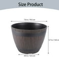 thumbnail image 3 of Outdoor Faux Wood Barrel Planter for Garden Simulation Barrels Flower Bucket Vintage Resin Woodgrain Flower Pot Decorative Whiskey-Style Plant Container (1Pc 5"-7"Wide), 3 of 9