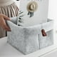 thumbnail image 1 of Cesta de almacenamiento de franela gris - Organizador de tela para cocina, armario y dormitorio - Caja rectangular de 9x10 pulgadas, 1 of 6
