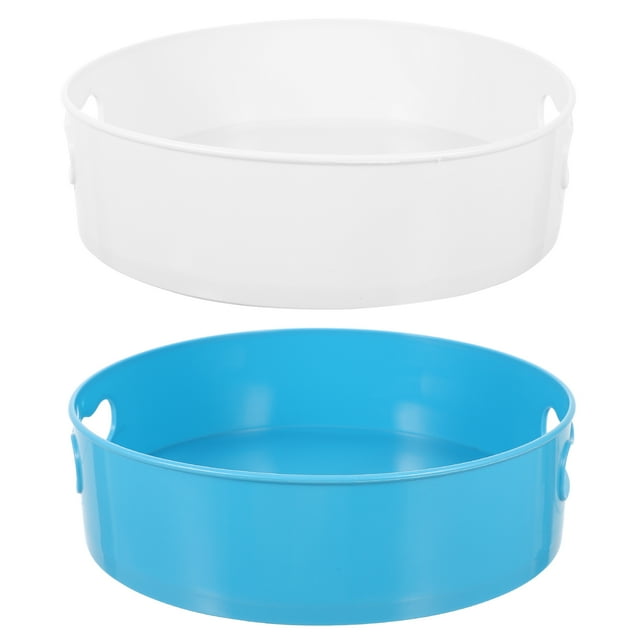 CIMAXIC 2pcs Round Decorative Tray Coffee Table Serving Tray Jewelry Key Organizer,9.06"X9.06"X2.56"