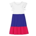 thumbnail image 4 of LOVZFMLL Robe d'Été pour Enfants à Manches Plissées à Double Couche pour 5-14 Ans, 4 of 8