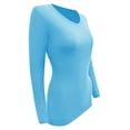 thumbnail image 4 of Women's Under Scrubs Long Sleeve T-Shirt Comfort V-Neck Medical Underscrub Tee -Super Soft and Stretchy - 2 Pack (Water Blue, XX-Large), 4 of 7
