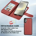 thumbnail image 5 of Galaxy S24 5G Case, Takfox Wallet Case for Samsung Galaxy S24, PU Leather Credit Card Holder Case [9 Card Slots] Folio Flip Detachable Magnetic Cover Kickstand & Carrying Strap,Wine, 5 of 7