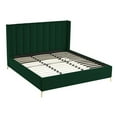 thumbnail image 5 of Posh Living Kam Upholstered Velvet & Wood King Platform Bed in Green, 5 of 8