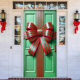 thumbnail image 4 of Christmas Door Cover 71x35 Inch Red Green Gift Wrap Banner, Elegant Holiday Door Hanging for Front Porch, Indoor Outdoor Winter Party Backdrop Merry Xmas Decoration Use (Green), 4 of 6
