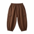 thumbnail image 5 of Bovxnpu Boys Casual Jogger Pants Solid Linen Cotton Pants Elastic Waist Breathable Pants Pants, 5 of 6