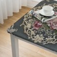 thumbnail image 4 of HAOXIT Floral Print Rectangle Tablecloth  Stain Resistant and Waterproof Wine Table Cover for Kitchen Dining Indoor Outdoor Buffet Tabletop Decoration (Gray) 40*40, 4 of 7
