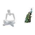 thumbnail image 1 of Figura de pensador abstracto,Estatua de pensador abstracto,decoración para el hogar,Figura de escritorio,Estante de estatua de pavo real para escritorio,decoración del hogar,Figura decorativa, 1 of 8