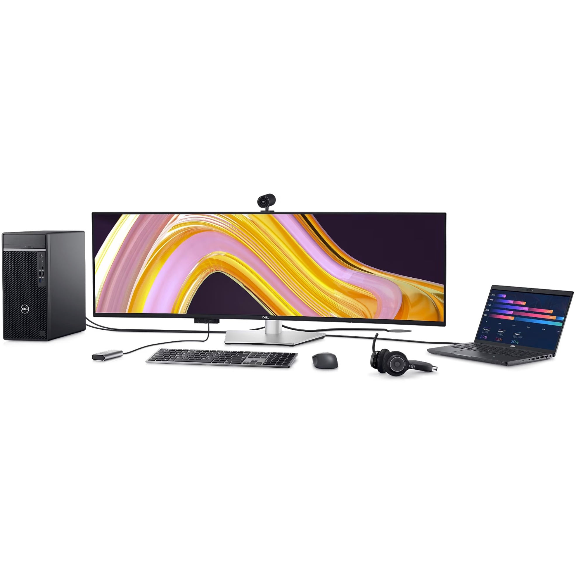 Dell UltraSharp U4924DW 49" Dual Quad HD (DQHD) Curved Screen Edge WLED LCD Monitor - 32:9