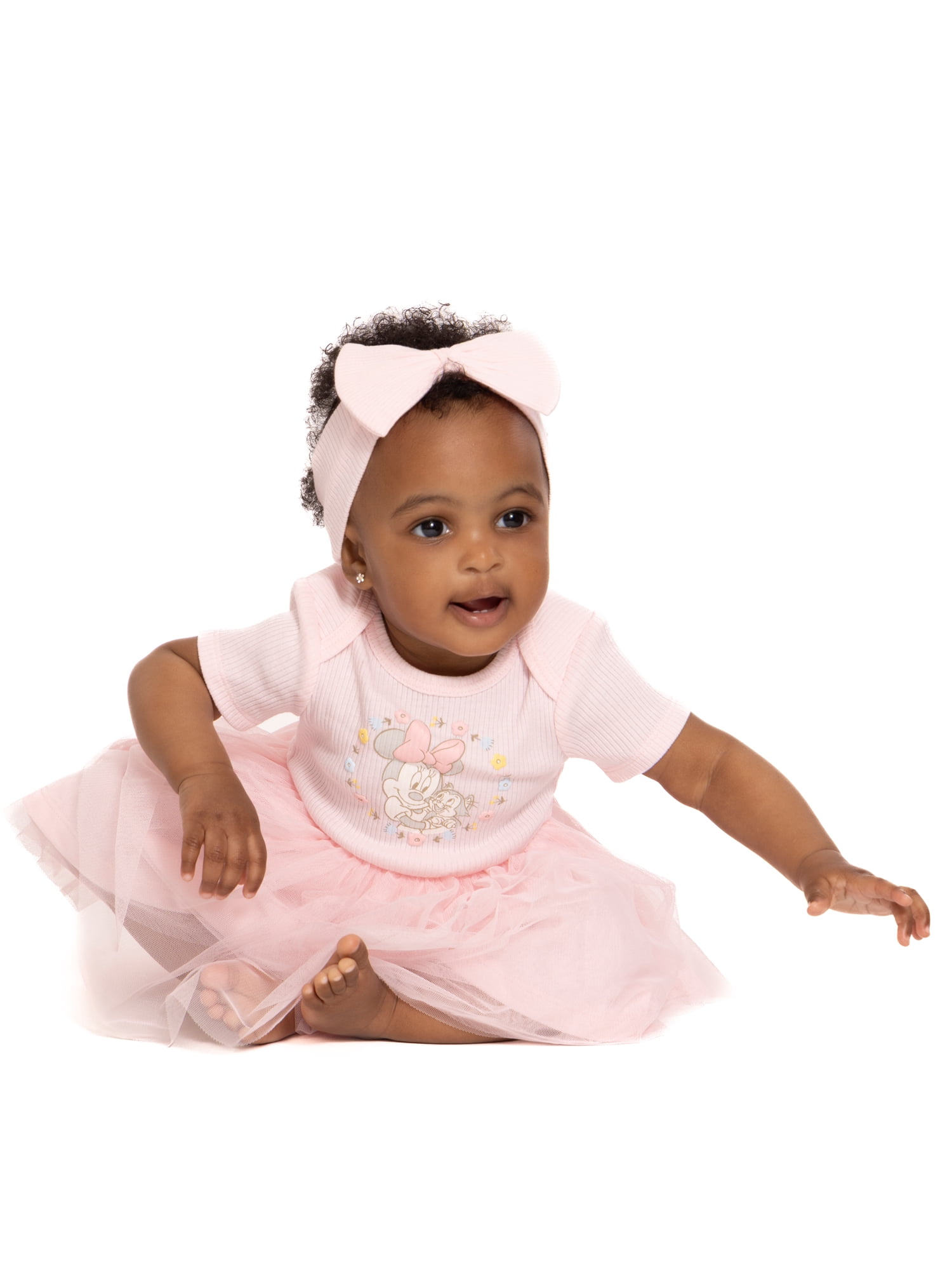 Disney Baby Wishes + Dreams Character Infant Baby Dress and Bow Headband Set, 2-Piece, Sizes Newborn-12 Months