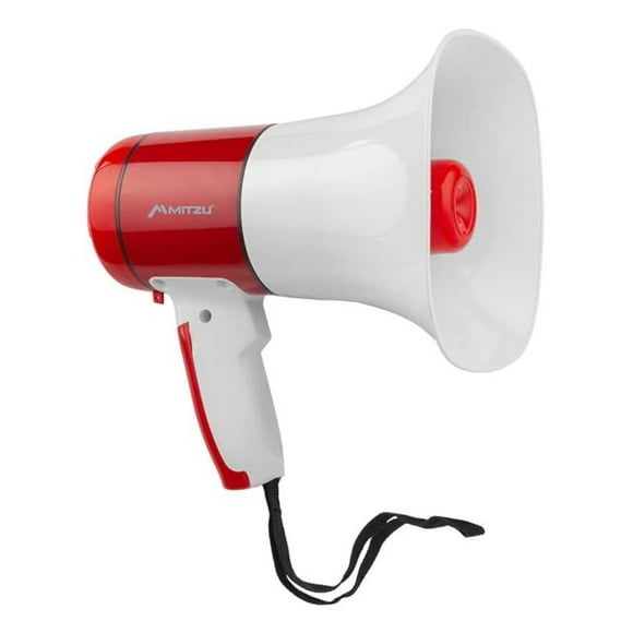 Megáfono Mitzu MEG-650RD recargable 20w 700mts blanco con rojo