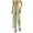 Green01, variant on Womens Dandelion Print Linen Capri Pants Elastic Drawstring High Waist Side Pockets Cuffed Ankle Loose Fit Breathable Cropped Jogger Trousers