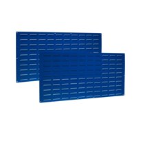 Triton Products® LocBin (2) 18ga Blue Epoxy Coated Louvered-Panel for Storing Plastic Hanging Bins, 48"W x 24"H and Includes All Necessary Mounting Hardware