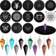 thumbnail image 1 of Juego de herramientas de adivinación Meooeck con péndulos de cristal con tablero, 24 piezas, 1 of 7