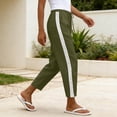 thumbnail image 7 of HongQid Casual Cropped Pants Lace Side Stripe Elastic Waist Drawstring Tapered Trousers With Pockets for Women,2XL, 7 of 7