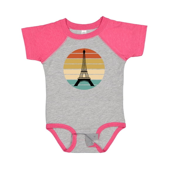 Inktastic Paris Eiffel Tower Retro Sunset Boys or Girls Baby Bodysuit