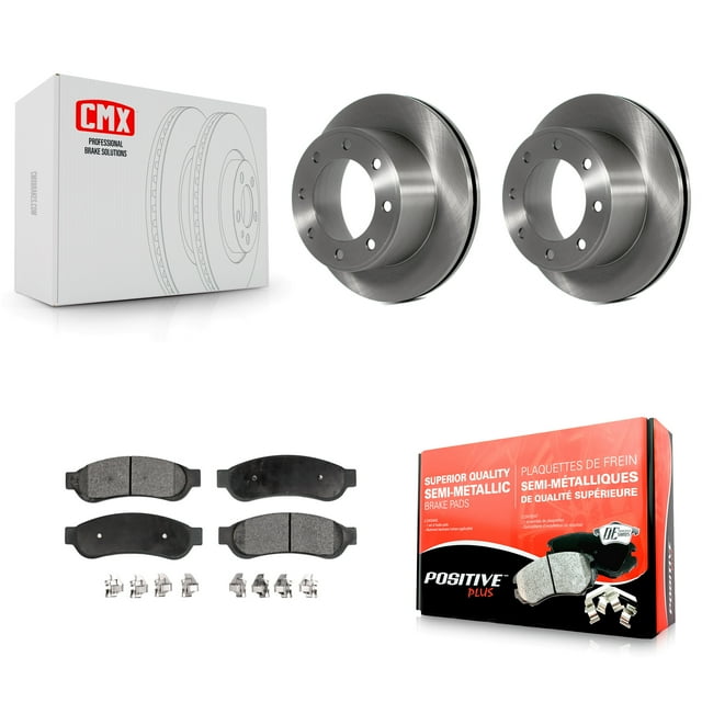 Transit Auto Rear Disc Brake Rotors and Semi-Metallic Pads Kit for Car Ford F-250 Super Duty F-350 with Single Wheels K8F-101613