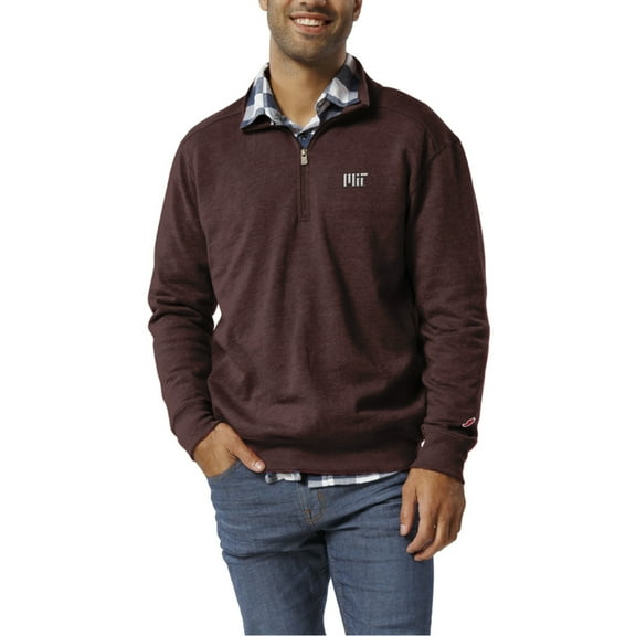 Men's League Collegiate Wear  Heather Maroon MIT Engineers  Heritage Tri-Blend Quarter-Zip Pullover Sweatshirt