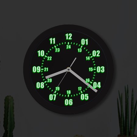SENDERPICK 12/24 Hour Display Clock 10 BLACK Military Time Wall Clock With Remote Decor US For A Home, Bedroom, Living Room, Office, Hotel