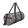thumbnail image 3 of Xecao Daisies Flowers print Round Travel Duffel Bag is a foldable gym bag with an inner pocket, perfect for travel sports, 3 of 8